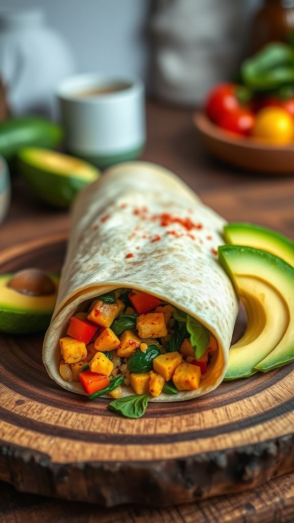 Scrambled Tofu Breakfast Wrap  