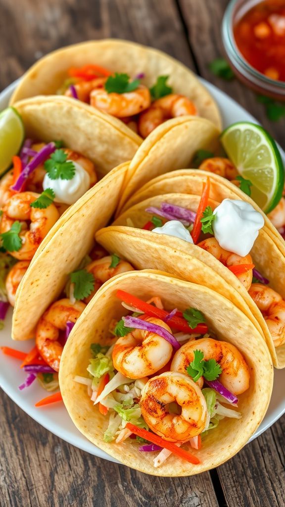 Shrimp Tacos with Cabbage Slaw