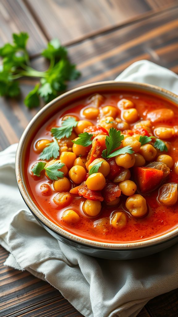 Simple Spiced Chickpea and Tomato Stew  