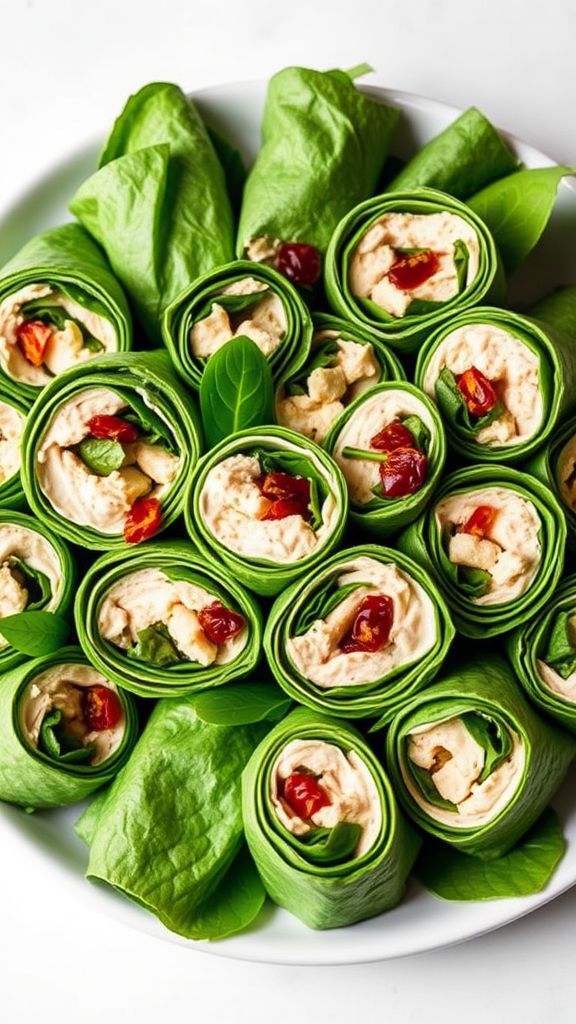 Sliced Turkey and Spinach Roll-Ups