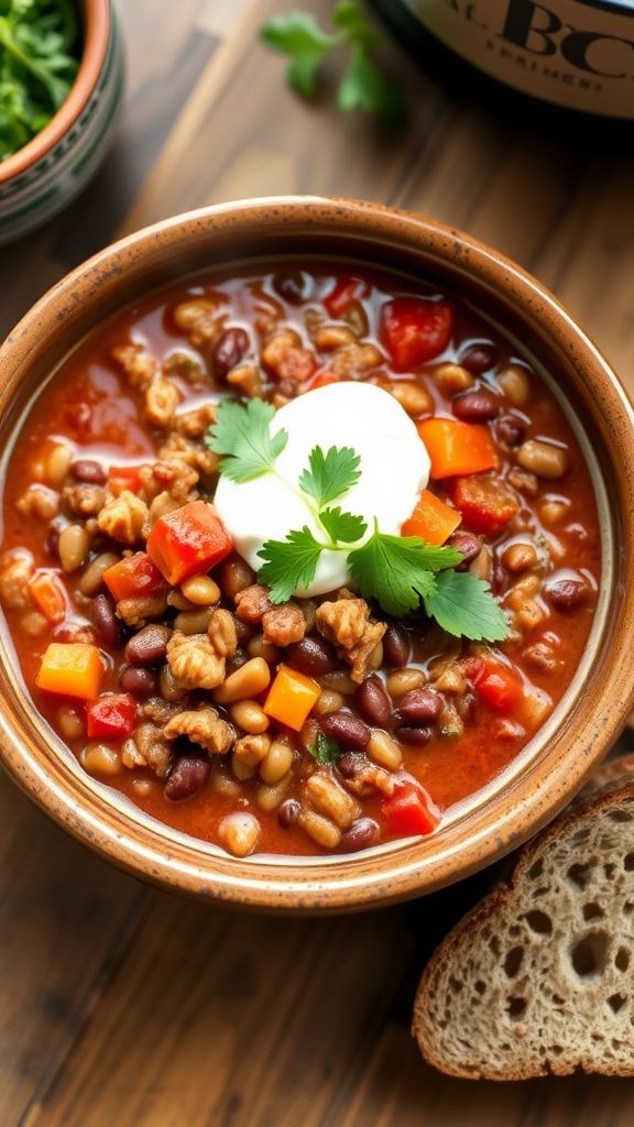 Slow Cooker Turkey and Lentil Chili