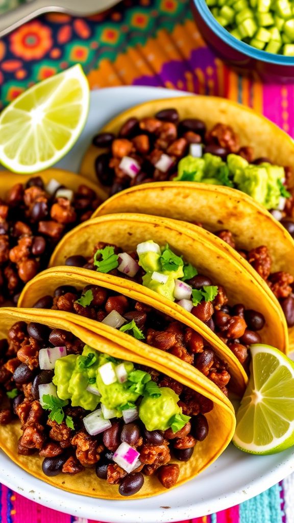 Smoky Black Bean Tacos with Avocado Salsa