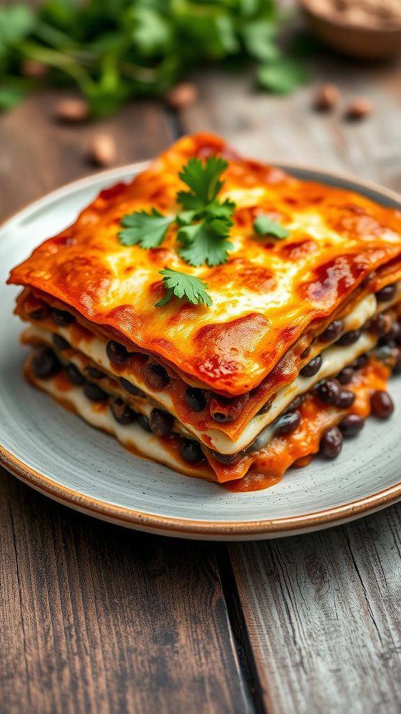 Smoky Chipotle Black Bean Lasagna  