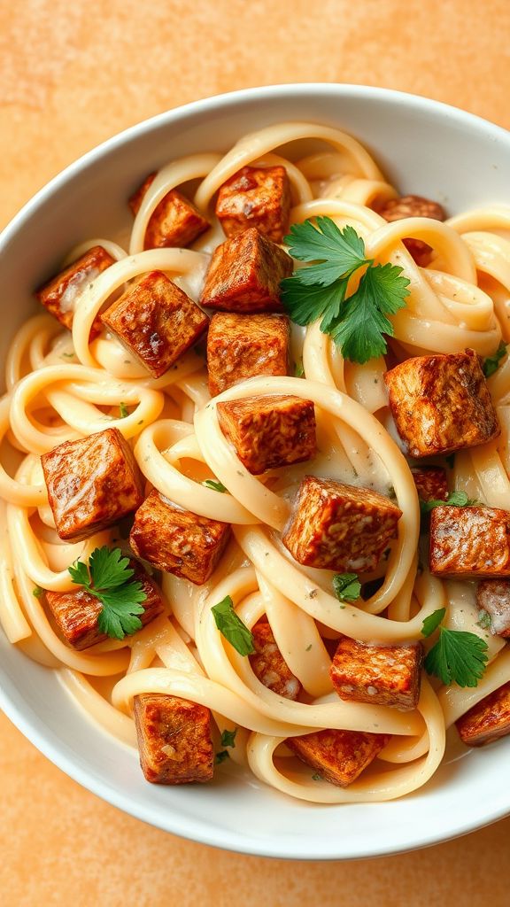 Smoky Tempeh Alfredo Affair