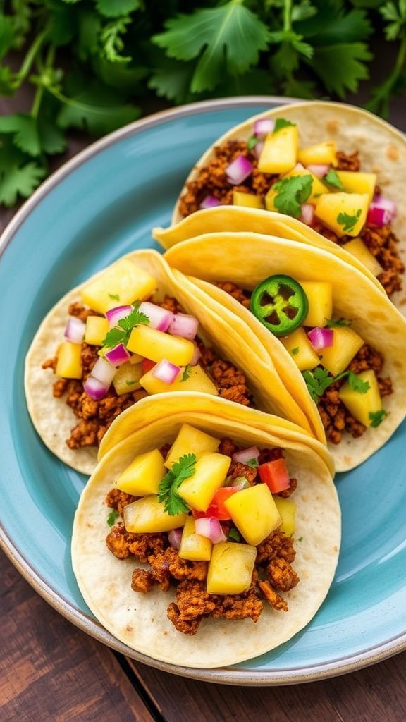 Smoky Tempeh Tacos with Pineapple Salsa  