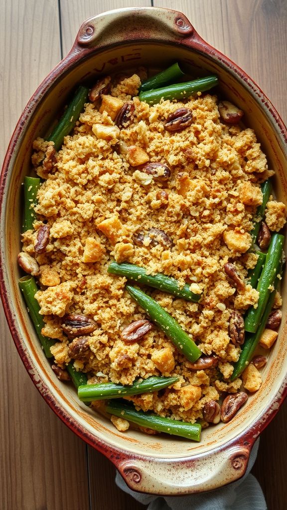 Smoky Vegan Green Bean and Nut Casserole