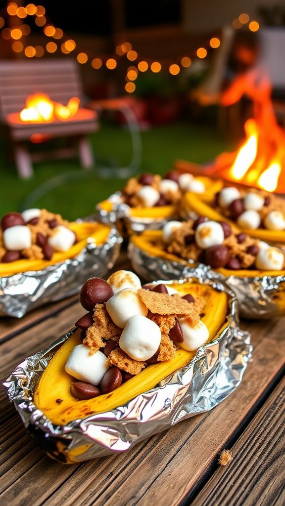 S'mores-Stuffed Banana Boats  