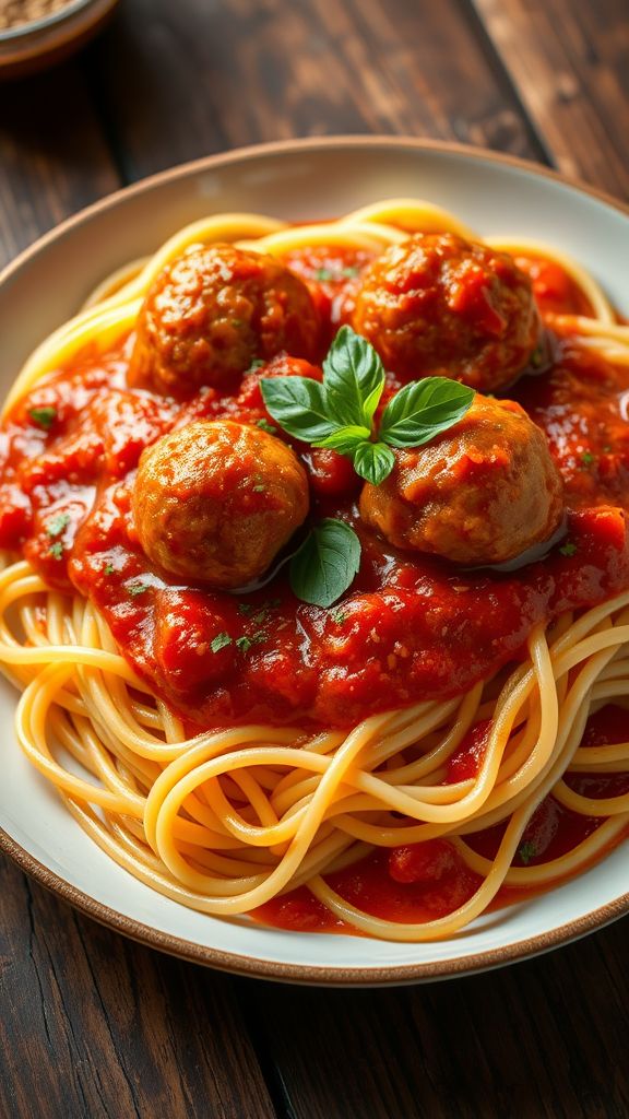 Spaghetti Meatballs in Marinara