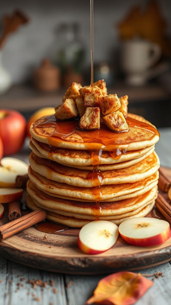 Spiced Apple Cinnamon Pancakes