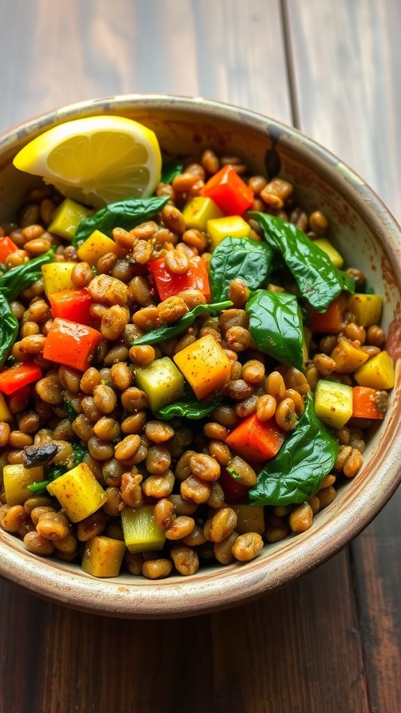 Spiced Lentil and Vegetable Hash