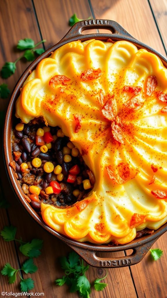 Spicy Black Bean Shepherd's Pie