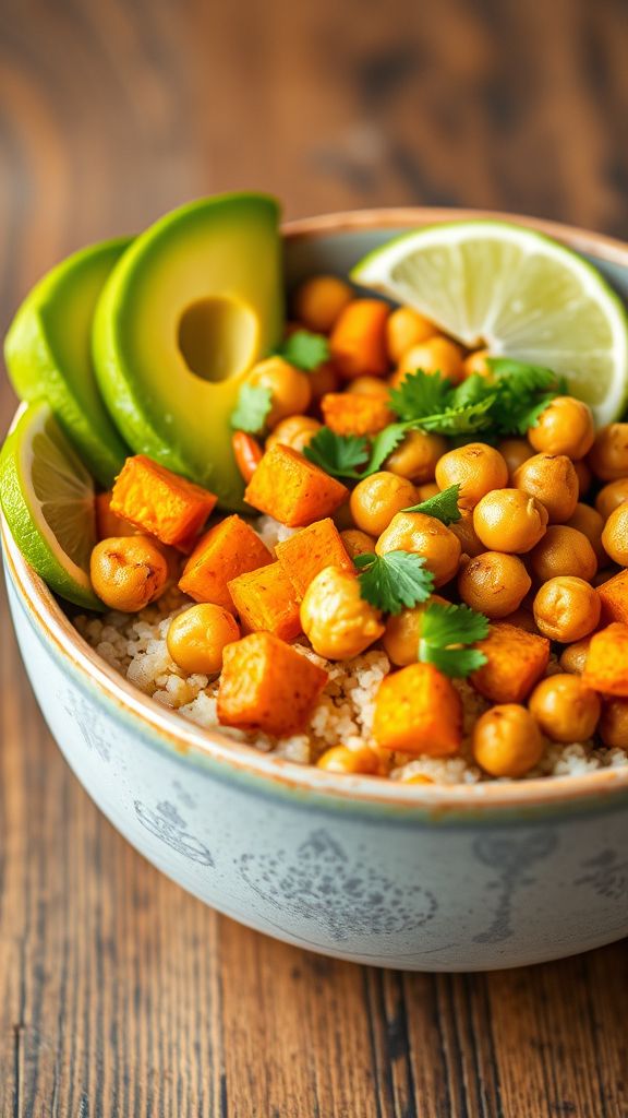 Spicy Chickpea and Sweet Potato Bowls