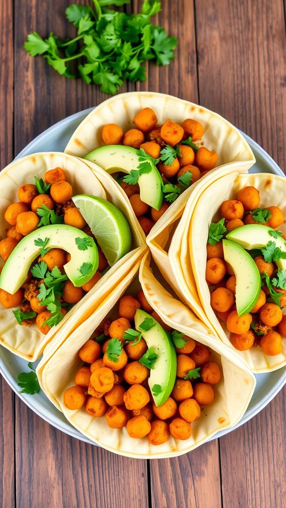 Spicy Chickpea and Sweet Potato Tacos