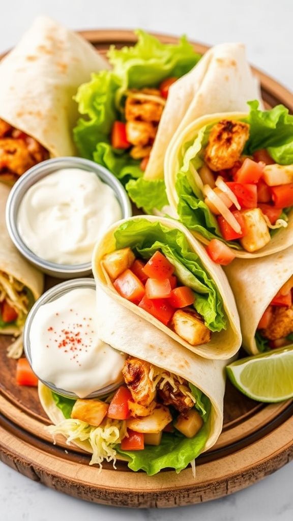 Spicy Honey Lime Chicken Wraps  