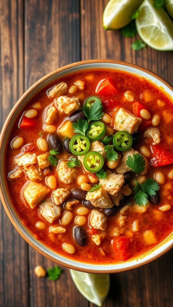 Spicy Jalapeño Chicken and Bean Soup