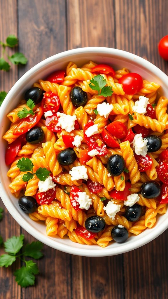 Spicy Roasted Red Pepper Pasta Salad