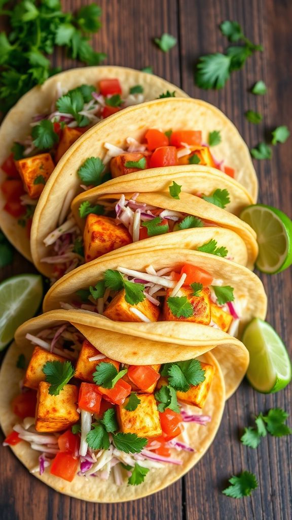 Spicy Sriracha Tofu Tacos  