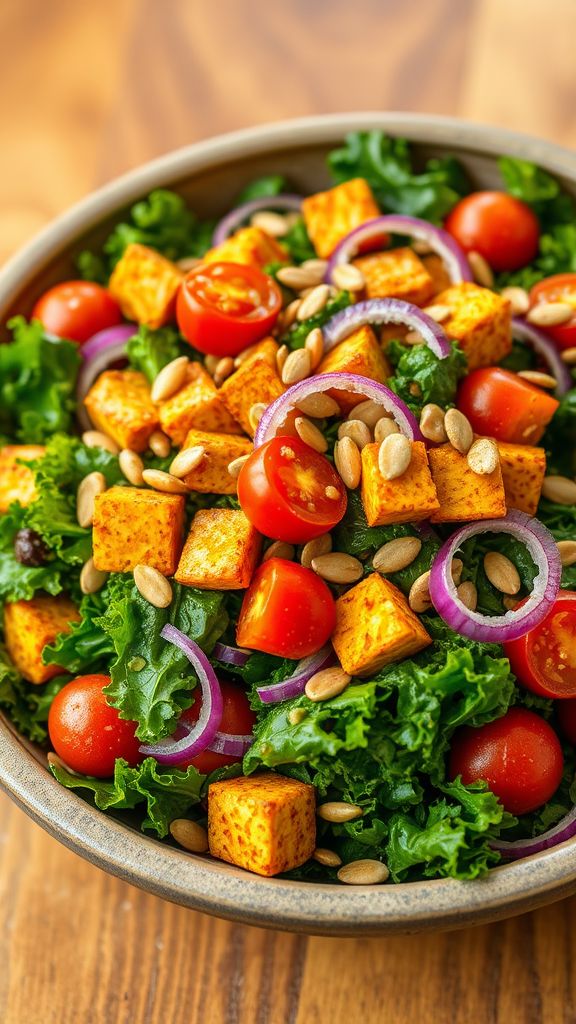 Spicy Tempeh and Kale Salad