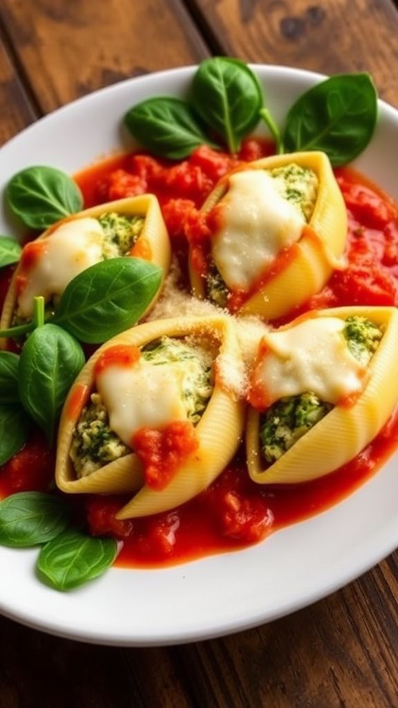 Spinach and Artichoke Stuffed Pasta Shells