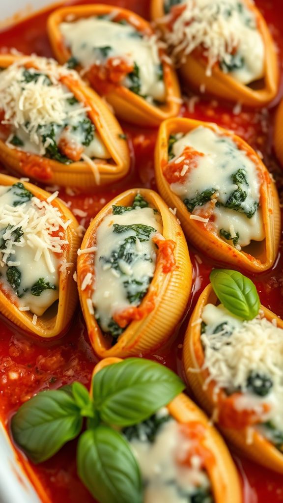 Spinach and Cheese Stuffed Shells