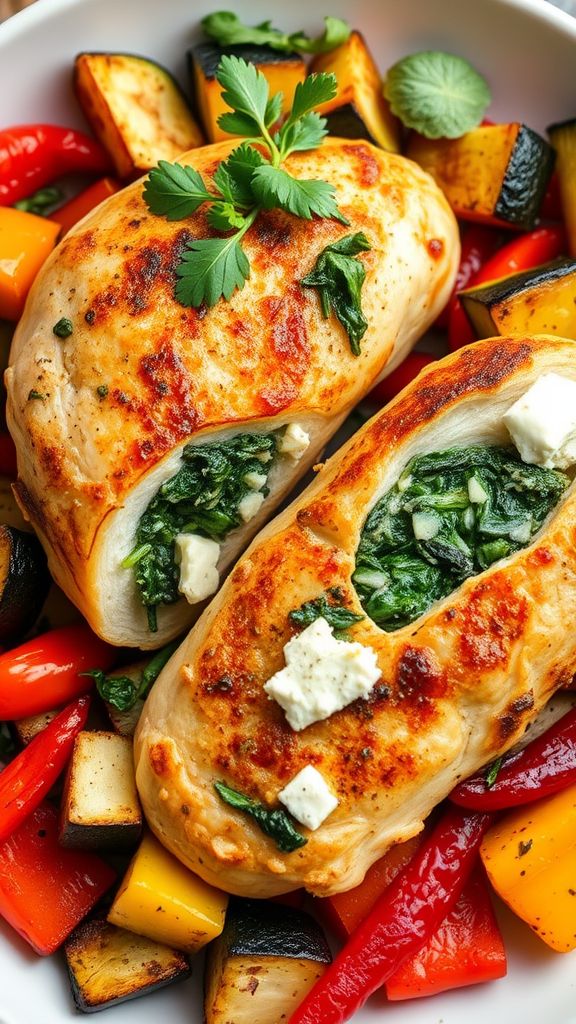 Spinach and Feta Stuffed Chicken Breast