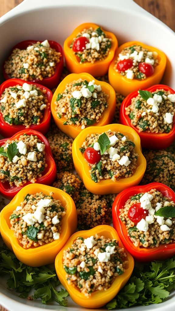 Spinach and Feta Stuffed Peppers