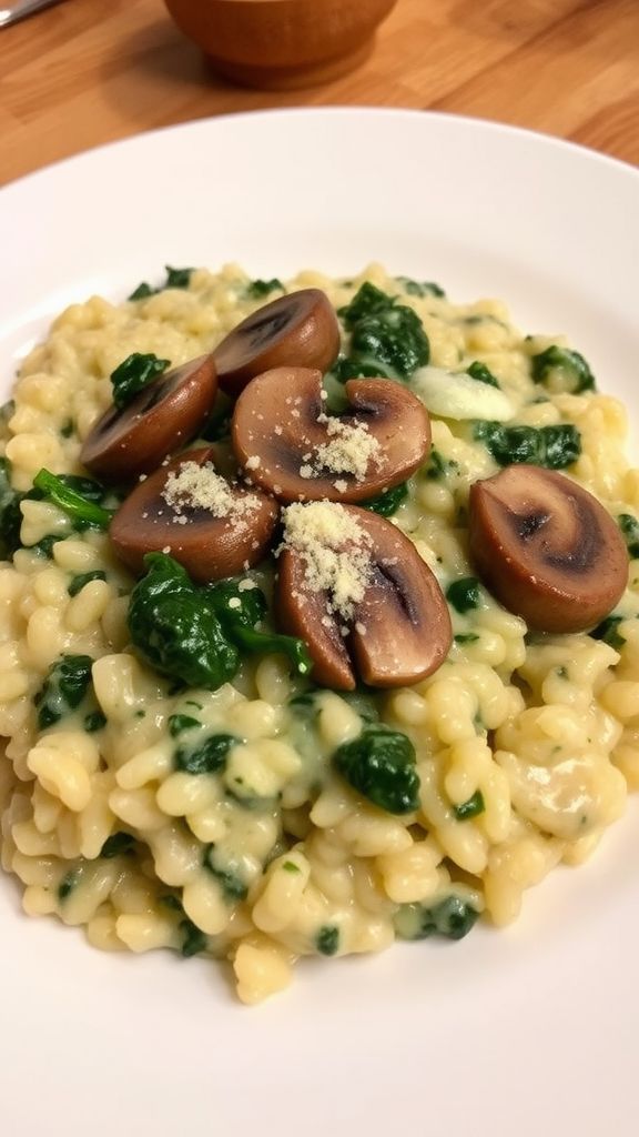 Spinach and Mushroom Risotto  