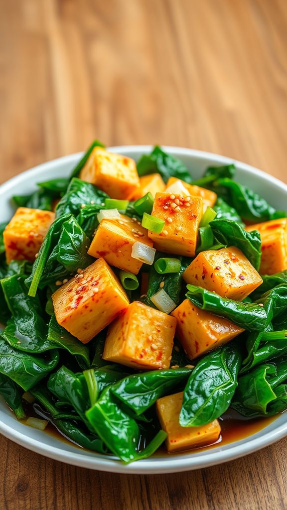 Spinach and Tofu Stir-Fry  