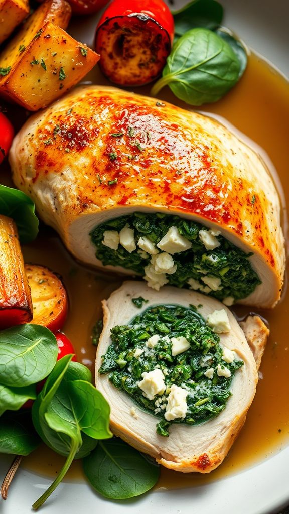 Spinach Feta Stuffed Chicken Breast  