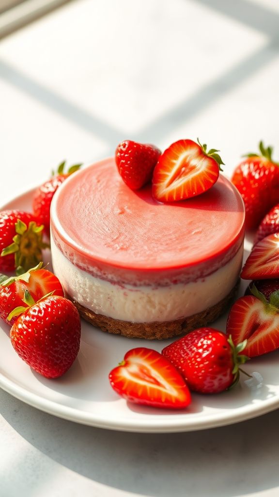 Strawberry Banana Vegan Cheesecake