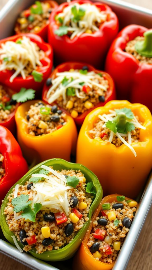 Stuffed Bell Peppers with Quinoa and Beans  