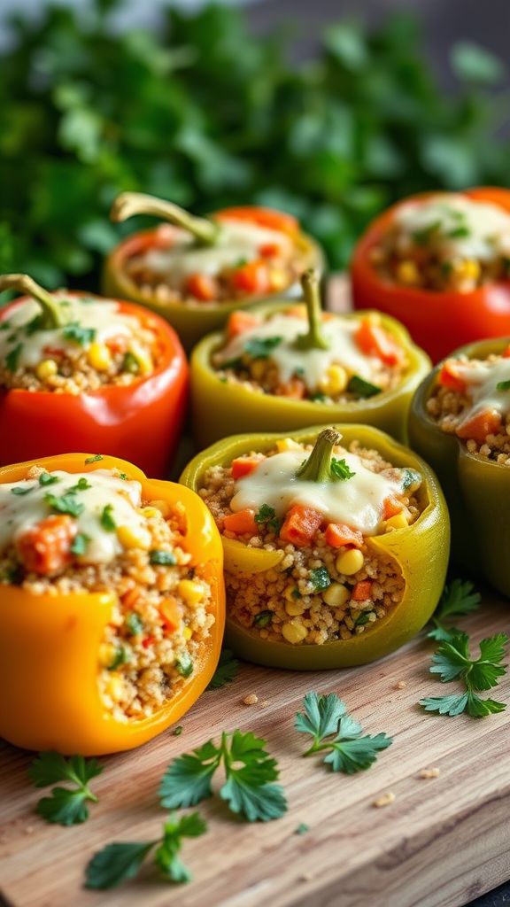 Stuffed Bell Peppers with Quinoa and Veggies