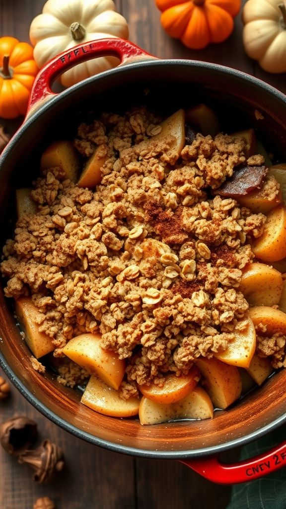 Sweet Cinnamon Dutch Oven Apple Crisp  