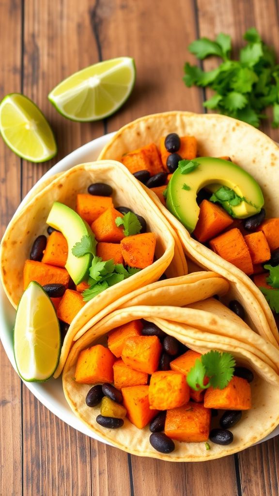 Sweet Potato and Black Bean Tacos  