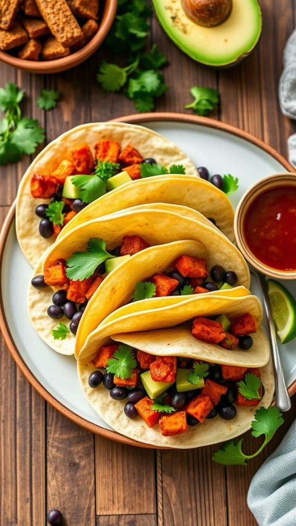 Sweet Potato and Black Bean Tacos  