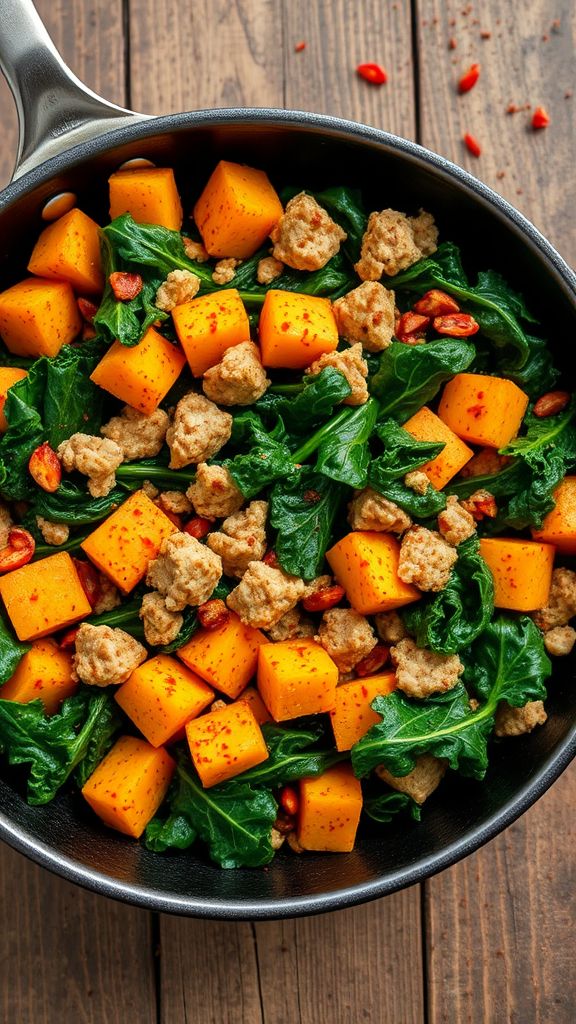 Sweet Potato and Kale Hash with Tempeh