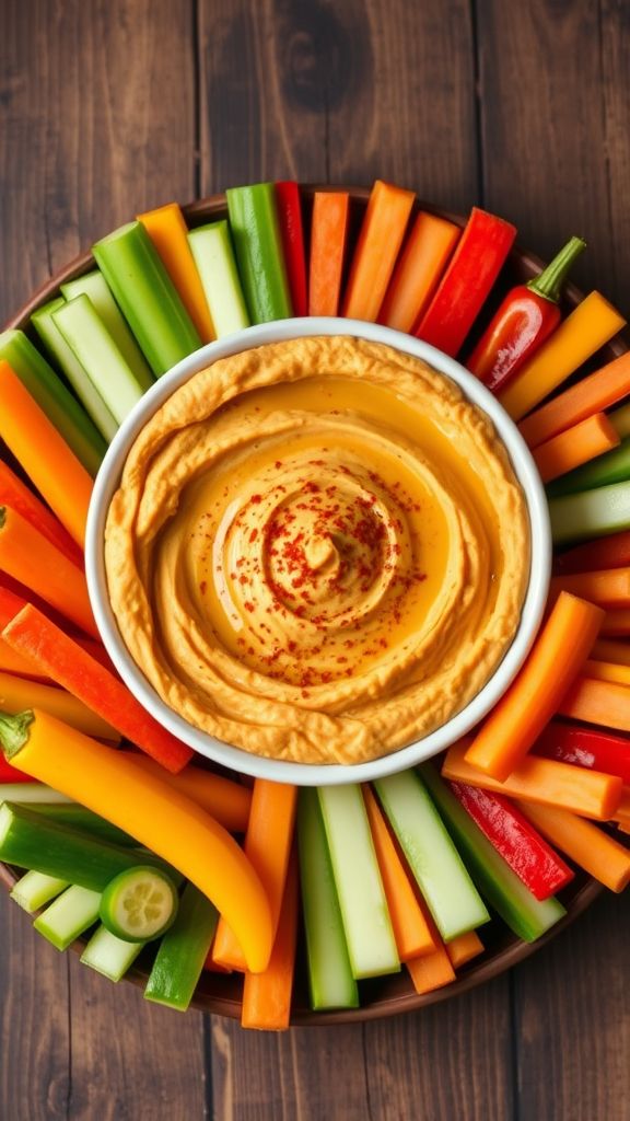 Sweet Potato Hummus with Veggie Sticks  