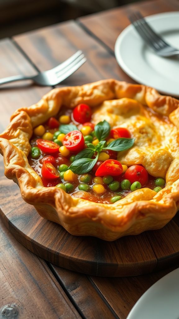 Tangy Tomato and Basil Vegan Pot Pie  