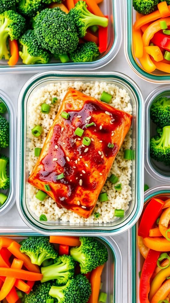 Teriyaki Salmon Quinoa Meal Prep  