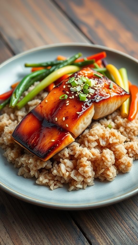 Teriyaki Salmon with Brown Rice