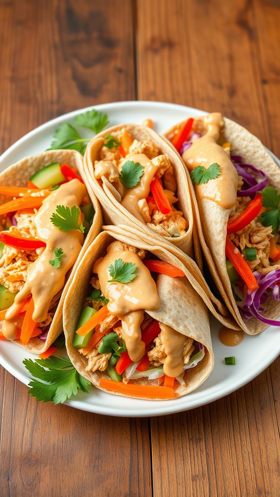 Thai Peanut Chicken Wraps