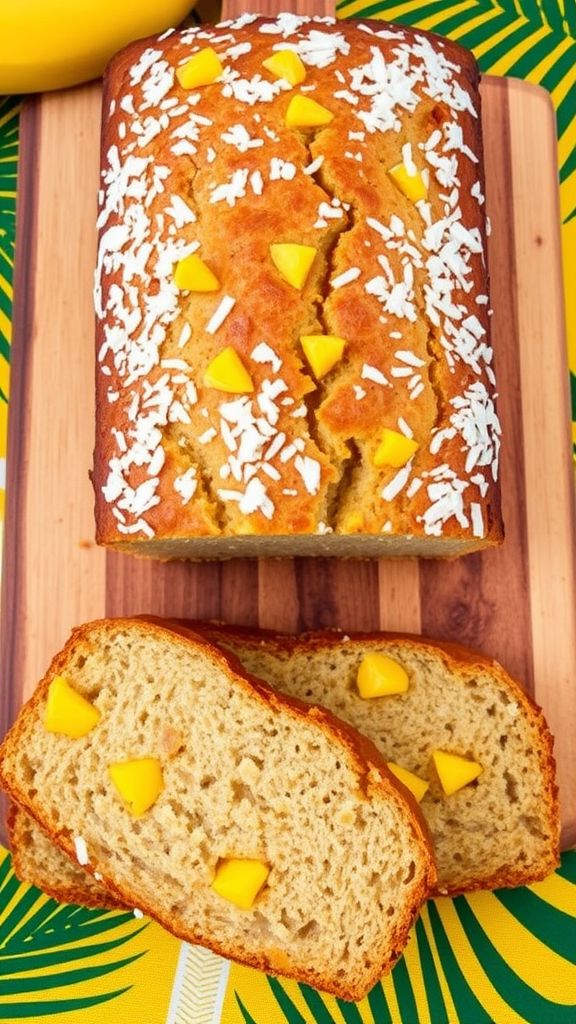 Tropical Mango Coconut Banana Bread  