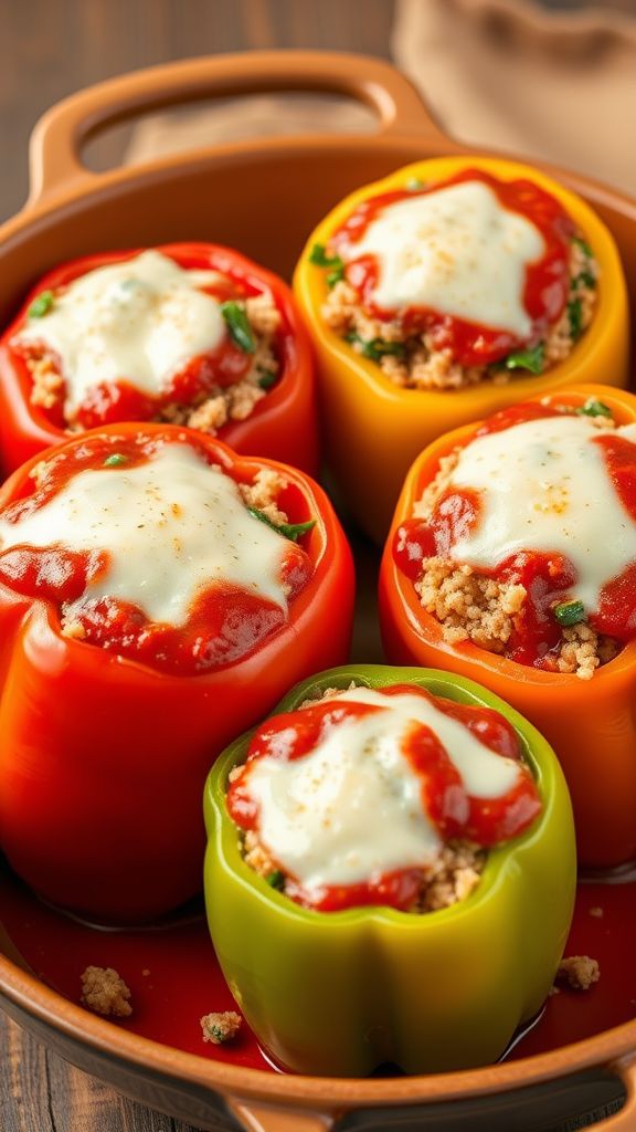 Turkey and Spinach Stuffed Peppers