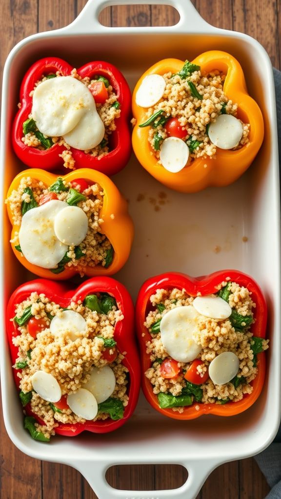 Turkey and Spinach Stuffed Peppers