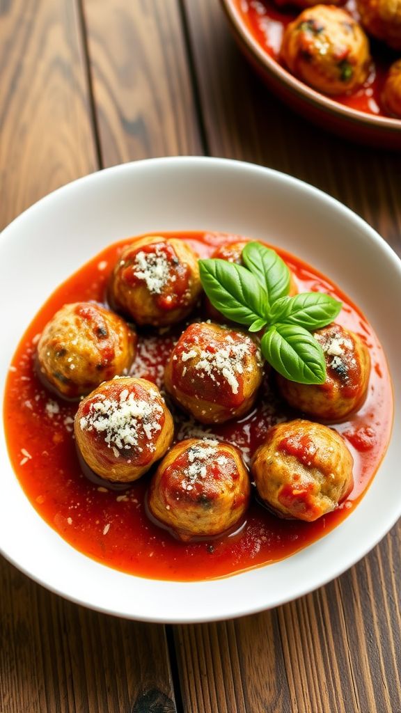 Turkey Zucchini Meatballs with Marinara