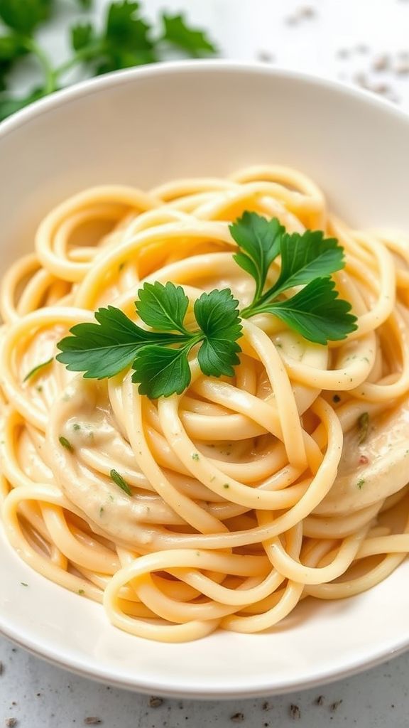 Vegan Alfredo Pasta with Cauliflower Sauce