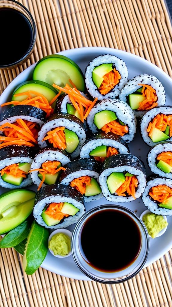 Vegan Sushi Roll & Wasabi Platter