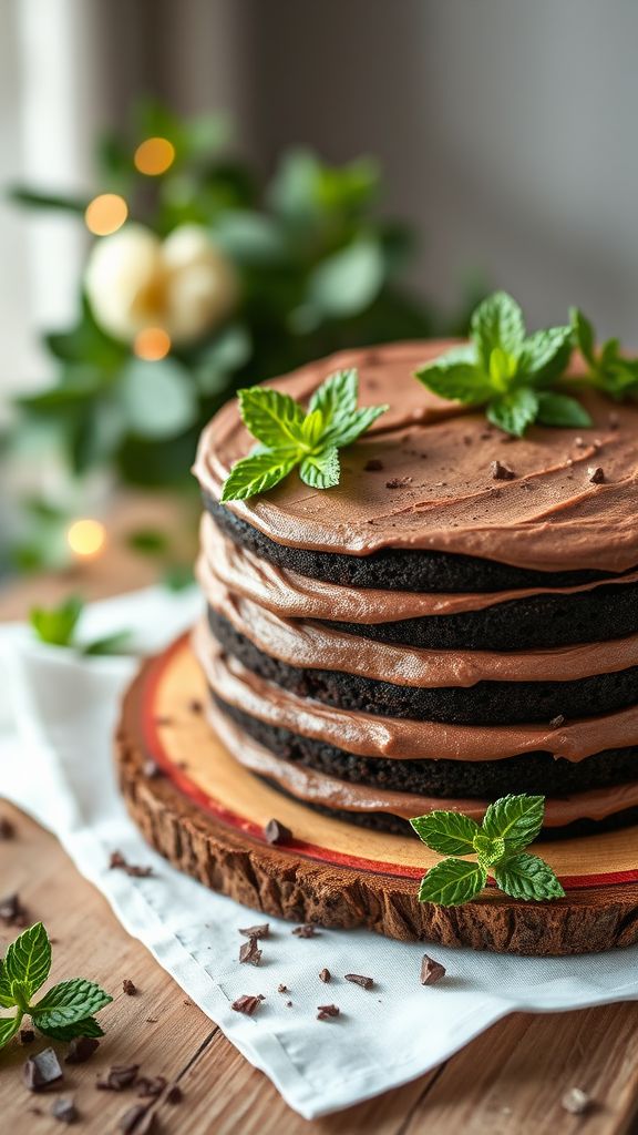 Velvety Vegan Chocolate Mint Cake