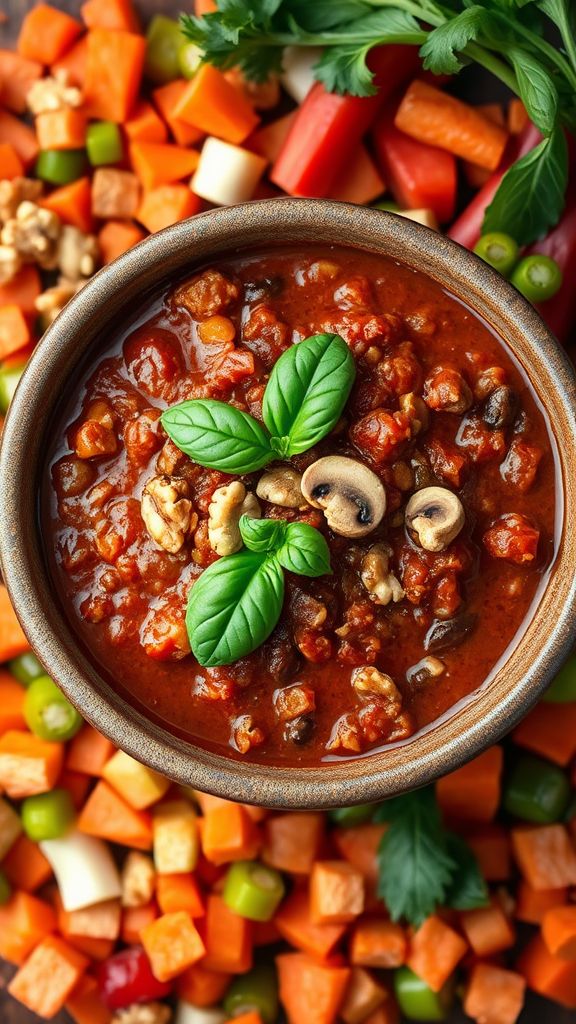 Walnut and Mushroom Bolognese Chili