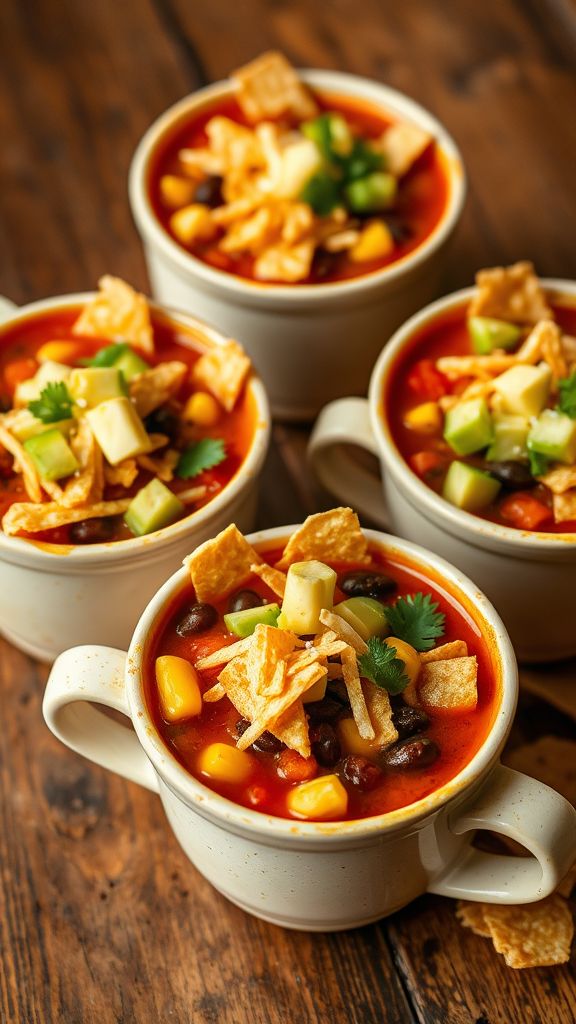 Warm Tortilla Soup in a Cup